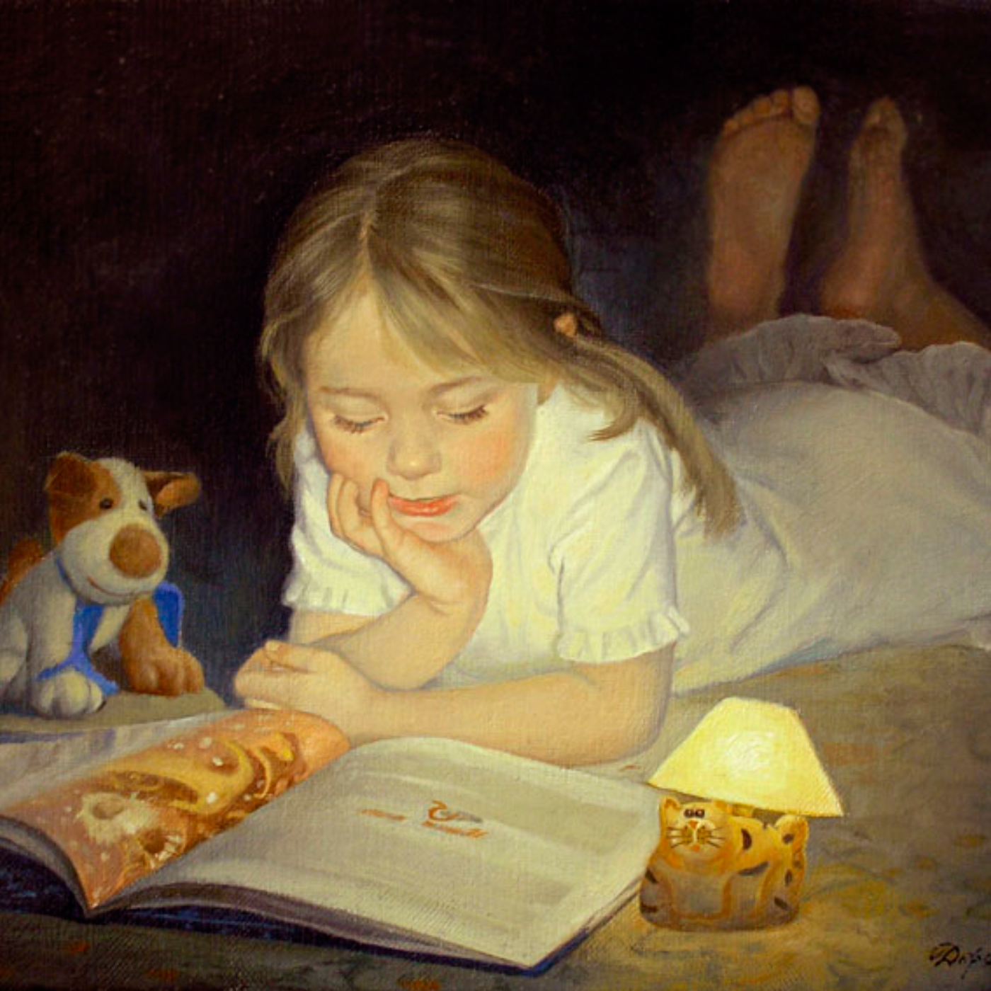 Звезда читает сказку. Дети в живописи. Чтение картины художников.